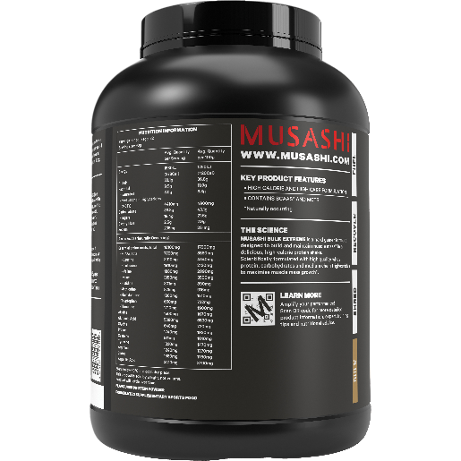 Musashi Bulk Extreme Protein Powder Vanilla Milkshake 2kg