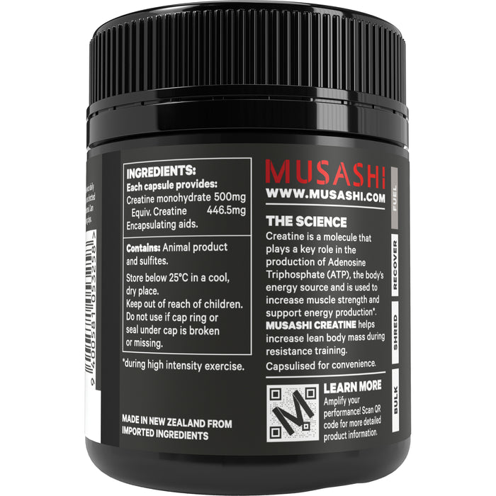 Musashi Creatine 500mg 120 capsules.