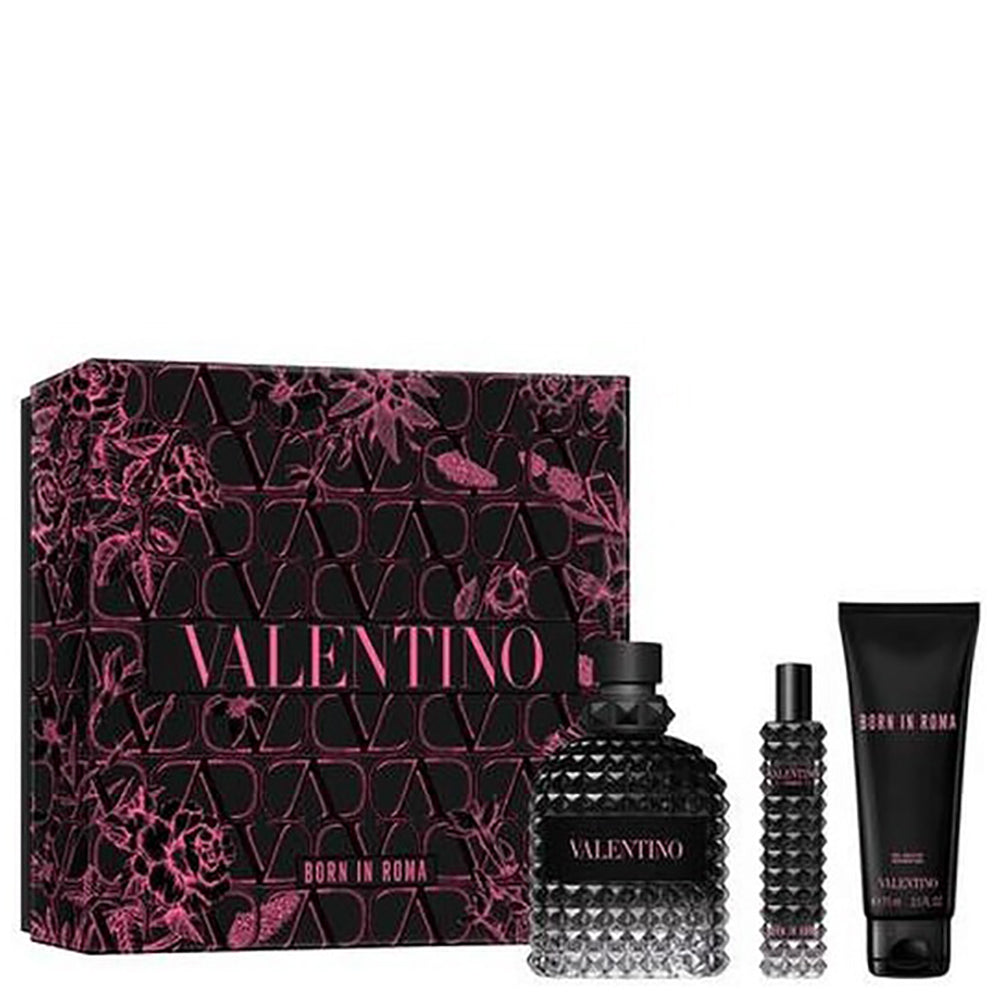 Valentino Uomo Born In Roma 3 Piece Gift Set - 100ml + 15ml EDT