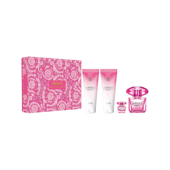 Versace Bright Crystal Absolu EDP 90ml+EDP 5ml + Body Lotion 100ml & Shower Gel 100ml Gift Set
