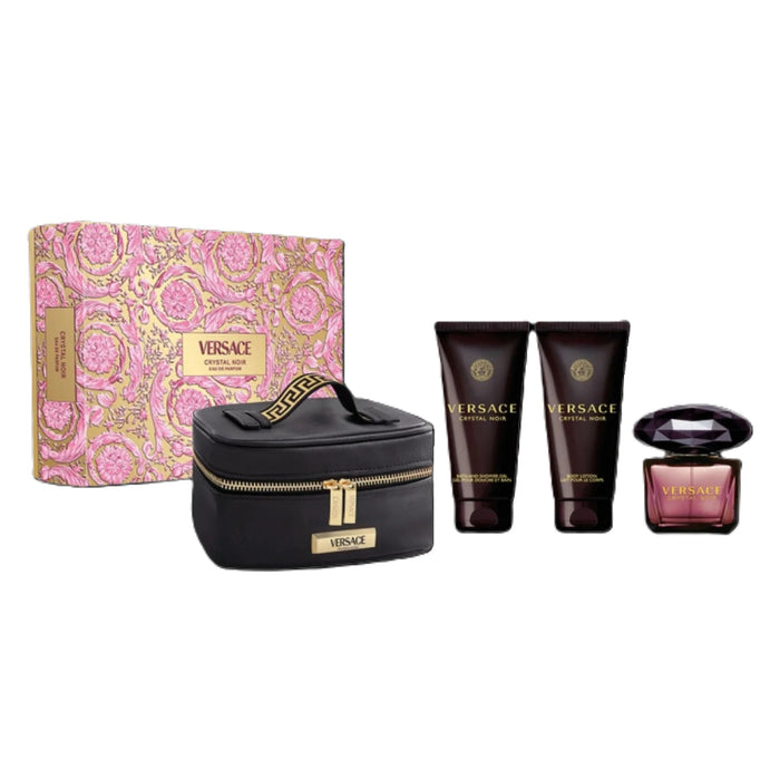 Versace Crystal Noir 4 Piece Edp 90ml + Body Lotion 100ml + Shower Gel 100ml + Beauty Case Gift Set