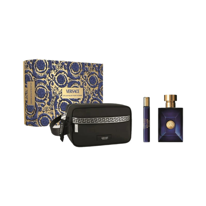 Versace Pour Homme Dylan Blue 3 Piece Gift Set 100ml/10ml EDT + Travel Case