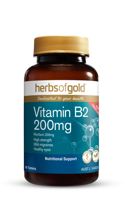 Herbs Of Gold Vitamin B2 200mg 60 Tablets