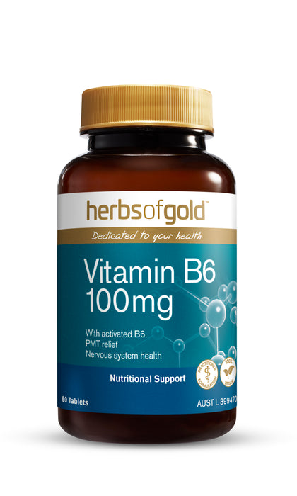 Herbs Of Gold Vitamin B6 200mg 60 Tablets