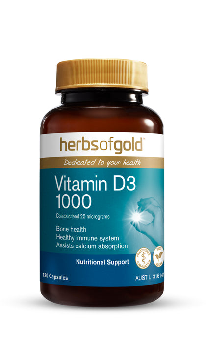 Herbs Of Gold Vitamin D3 1000 120 Capsules