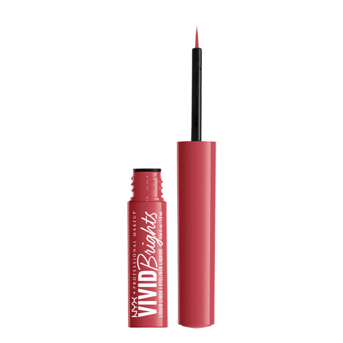 NYX Eyeliner Matte Liquid Vivid Brights On Red