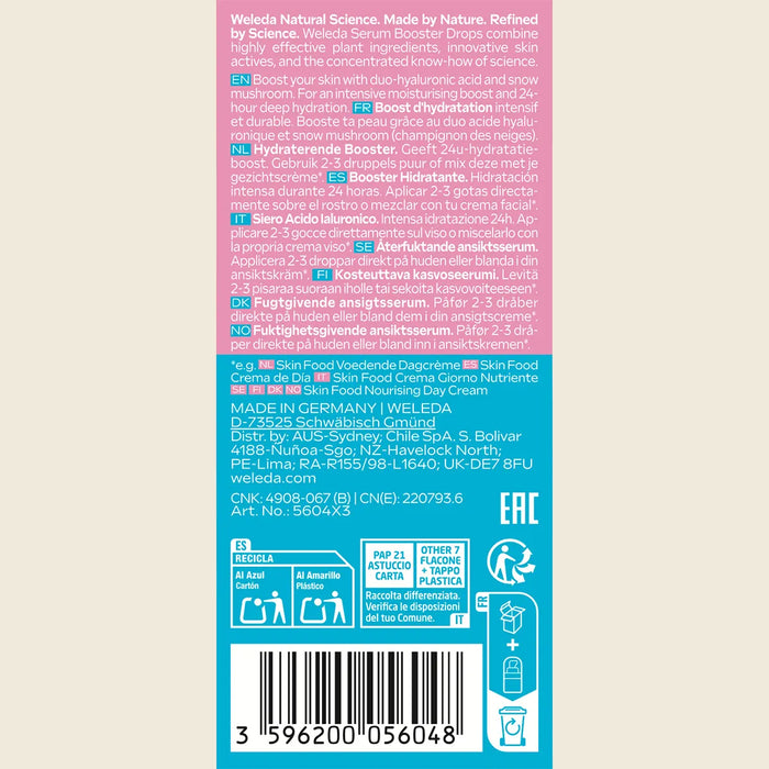 Weleda Serum Drops Hyaluronic Moisture 30ml.