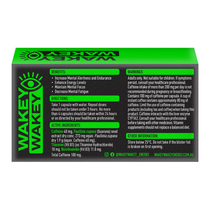 Wakey Wakey Caffeine Energy Liquid Capsules 20