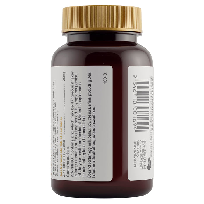 Herbs Of Gold Zinc Chewable 60 Tablets