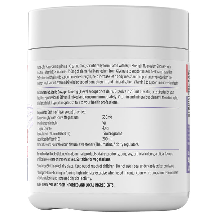 Nutra-Life Magnesium Glycinate + Creatine 300g Berry