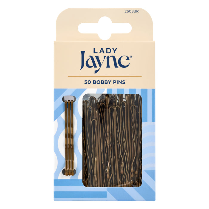 Lady Jayne Bobby Pins Brown 4.5 cmPk50.