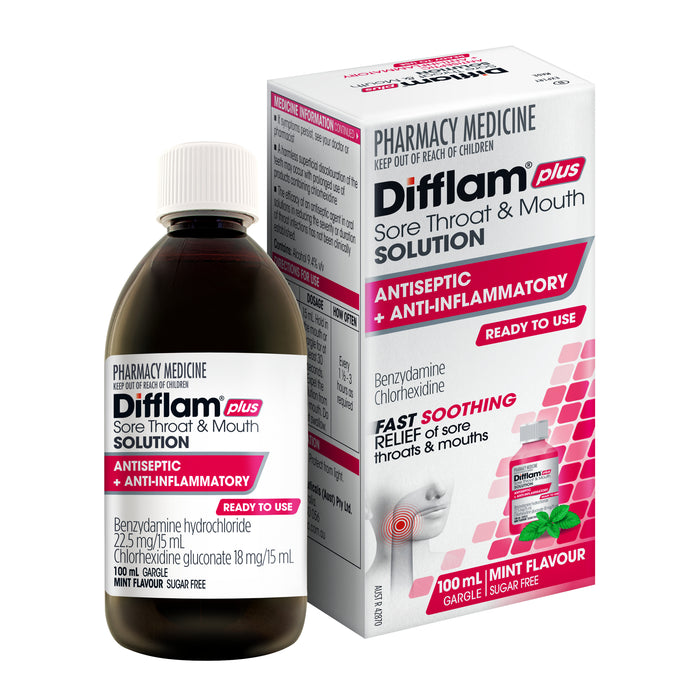 Difflam-C Sore Throat Gargle & Mouth Solution + Antiseptic 100ml