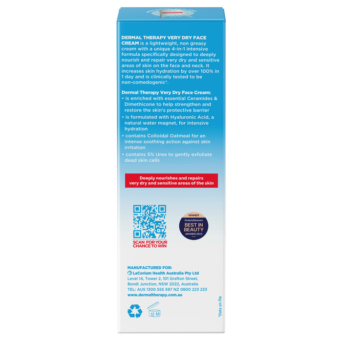 Dermal Therapy Very Dry Face Cream 50g