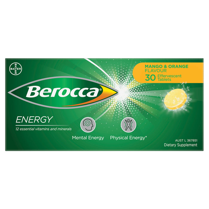 Berocca Energy Effevecent Mango & Orange 30 Tabs