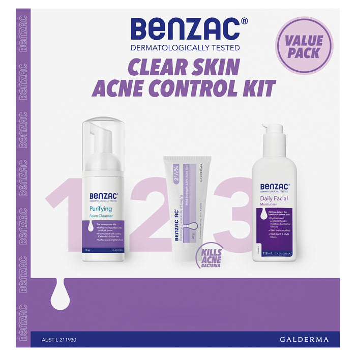 Benzac Clear Skin Acne Kit.