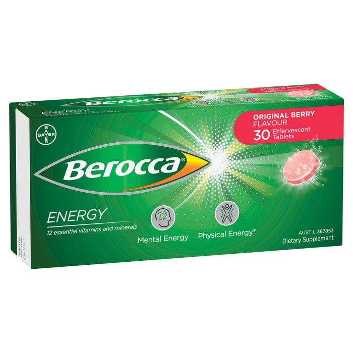 Berocca Energy Original Berry Effervescent Tablets 30