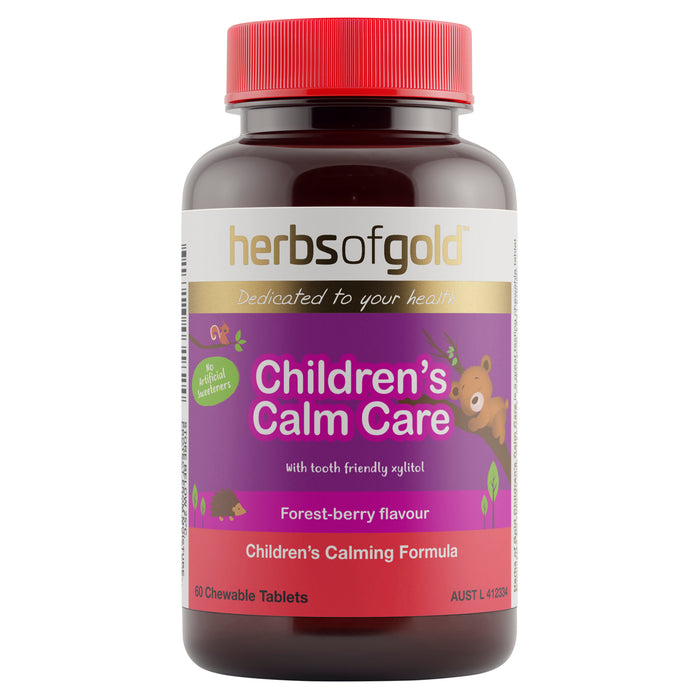 Herbs Of Gold Childrens Calm Care 60 Chewable Tablets.