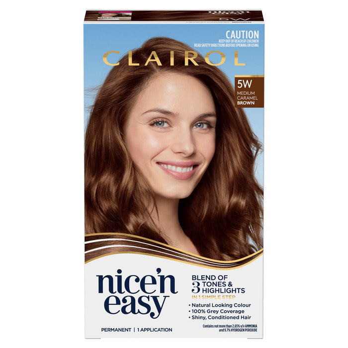 Clairol Nice N Easy 5W Medium Caramel Brown.