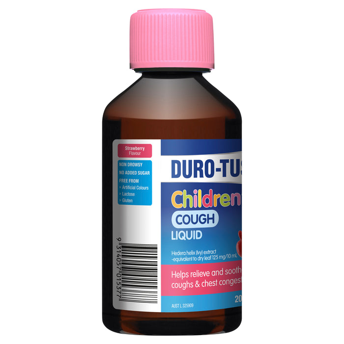 Duro-Tuss Children's Cough Liquid Strawberry 200ml.