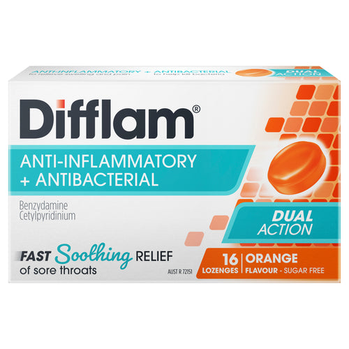 Difflam Sore Throat Lozenges Sugar Free Orange 16
