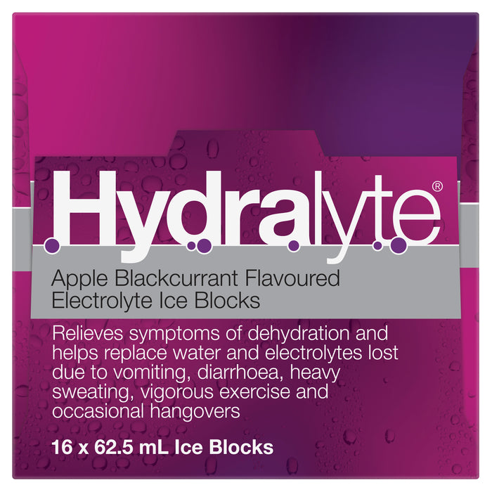 Hydralyte Rehydration Ice Blocks Apple Blackcurrant 16