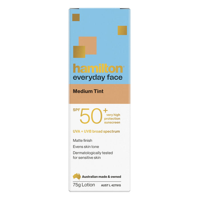 Hamilton Everyday Face Lotion Medium Tinted SPF 50+ 75g