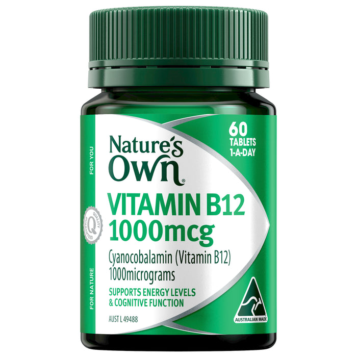 Nature's Own Vitamin B12 1000mcg 60 Tablets.