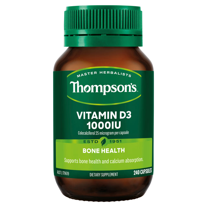 Thompson's Vitamin D3 1000iu 240 Capsules.