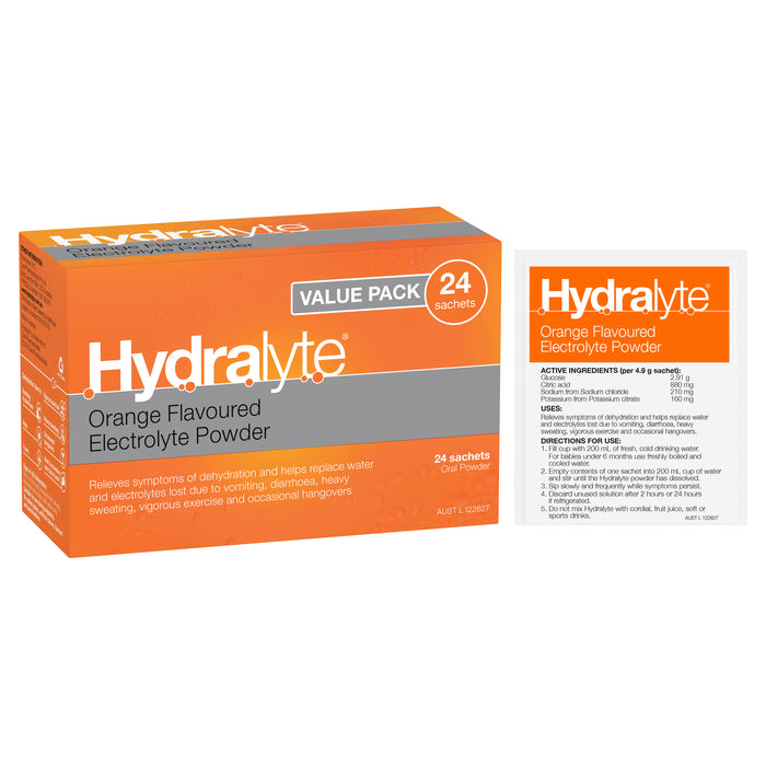 Hydralyte Sachets Orange 4.9g x 24