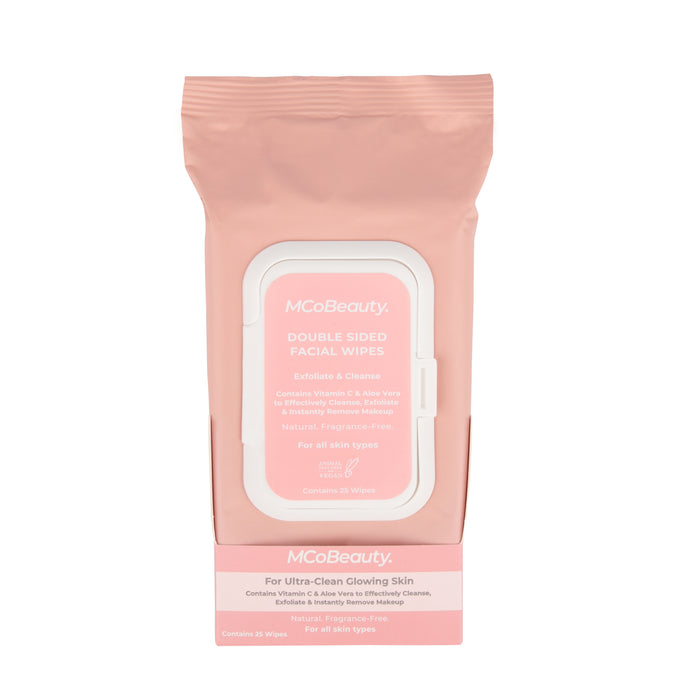 MCo Beauty Double Sided Facial Wipes 25 Pack
