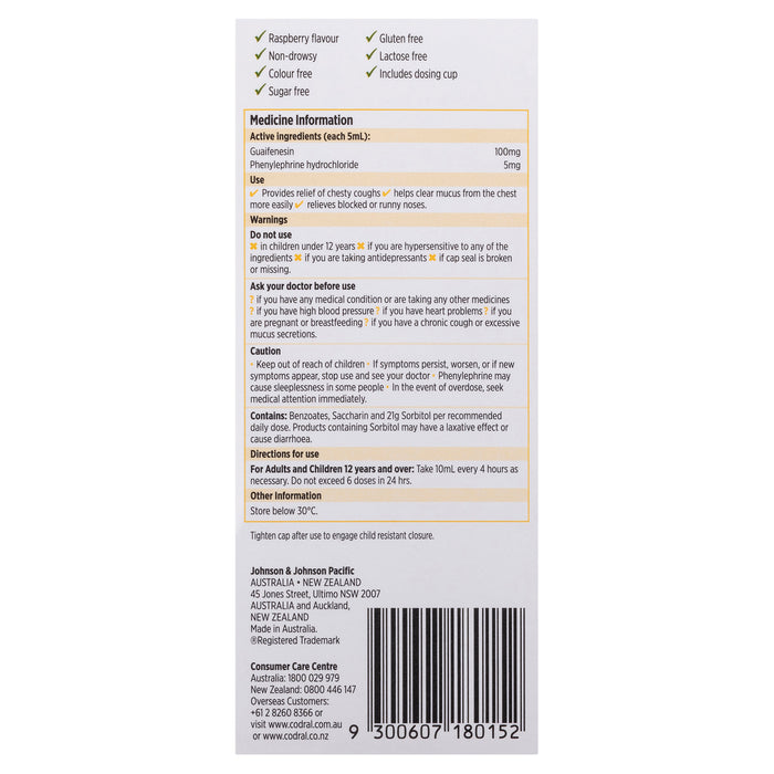 Codral Relief Mucus Cough & Cold 200mL