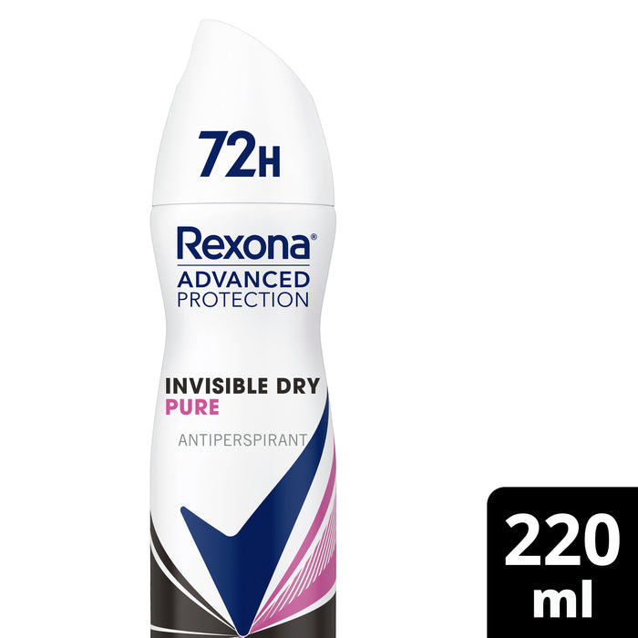 Rexona Women Antiperspirant Deodorant Invisible Dry Pure 220ml