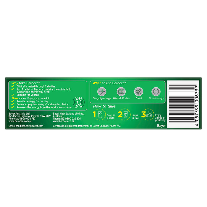 Berocca Energy Original Orange Effervescent Tablets 15