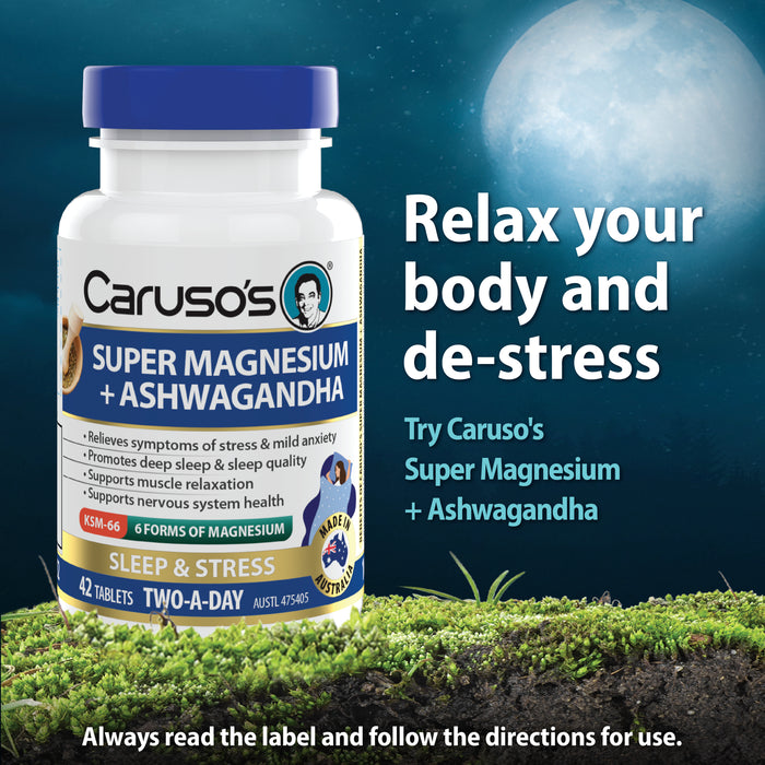 Caruso's Super Magnesium + Ashwagandha Tablets 42