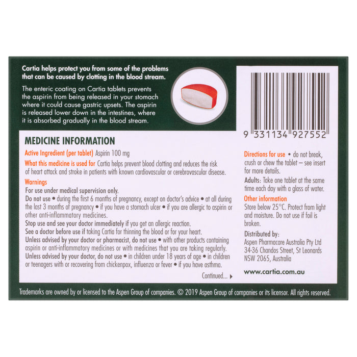 Cartia 100mg Tablet 28