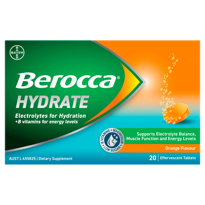 Berocca Hydrate Orange Effervescent Tablets 20