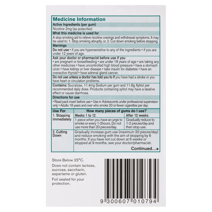 Nicorette Gum Icy Mint 2mg 75