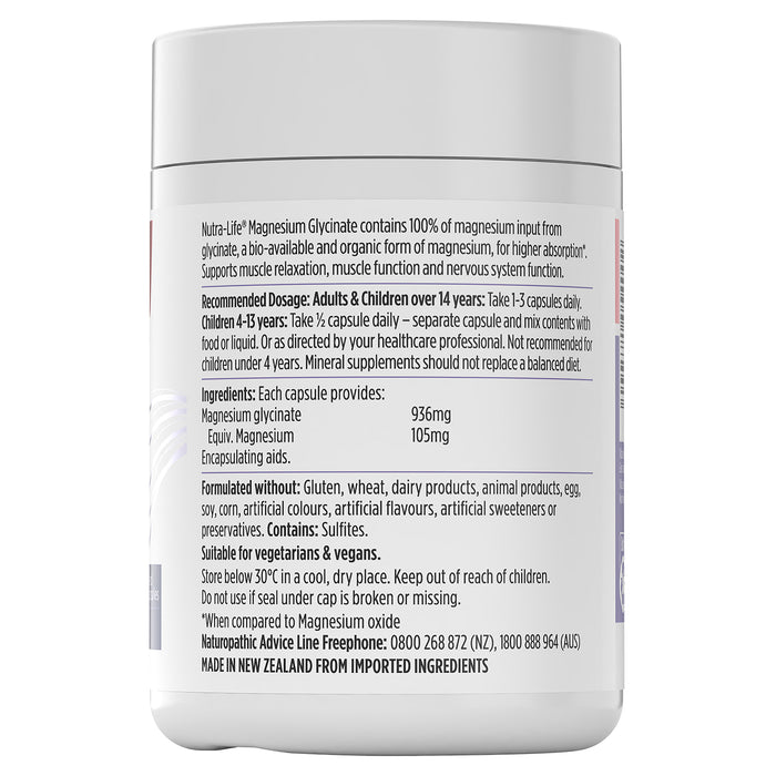 Nutra-Life Magnesium Glycinate 120 capsules.