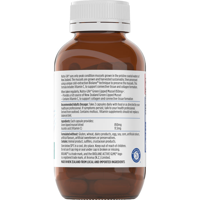 Nutra-Life Green Lipped Mussel 850mg Capsules 90.