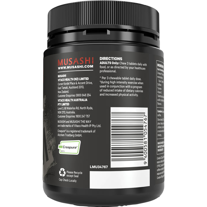 Musashi Pre Workout Chewables 60 Tablets