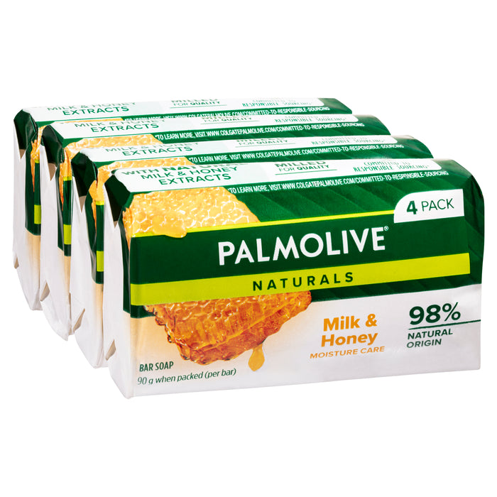 Palmolive Soap Milk & Honey 90g x 4 Pack.