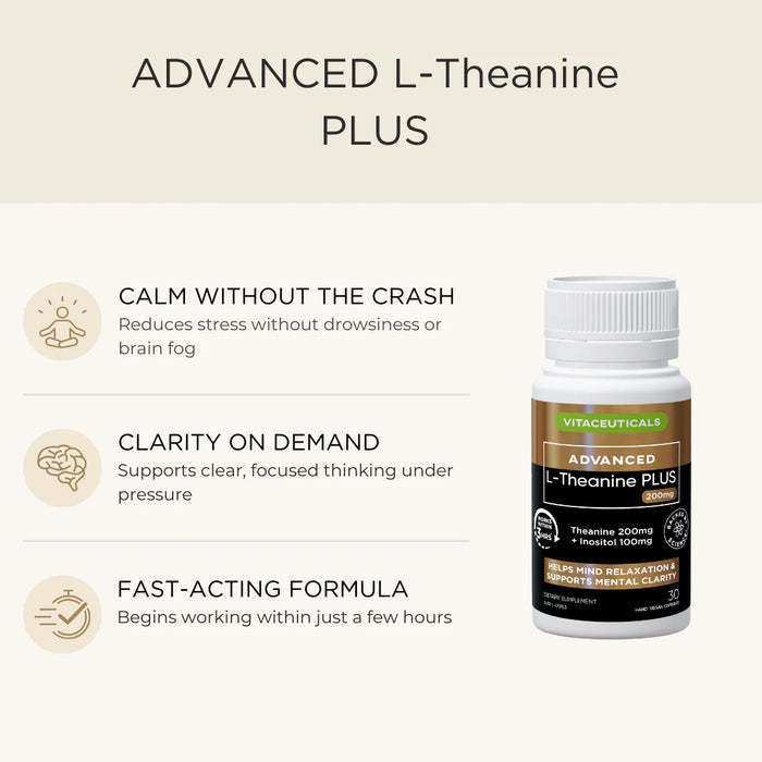 Vitaceuticals Advanced L-Theanine Plus 30 Capsules