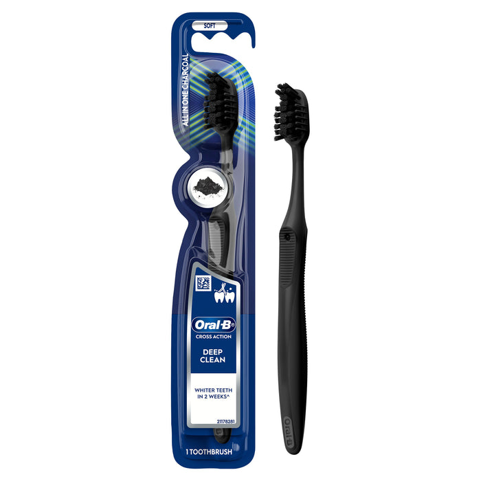 Oral B  Toothbrush Cross Action Whitening Charcoal Manual 1Pk