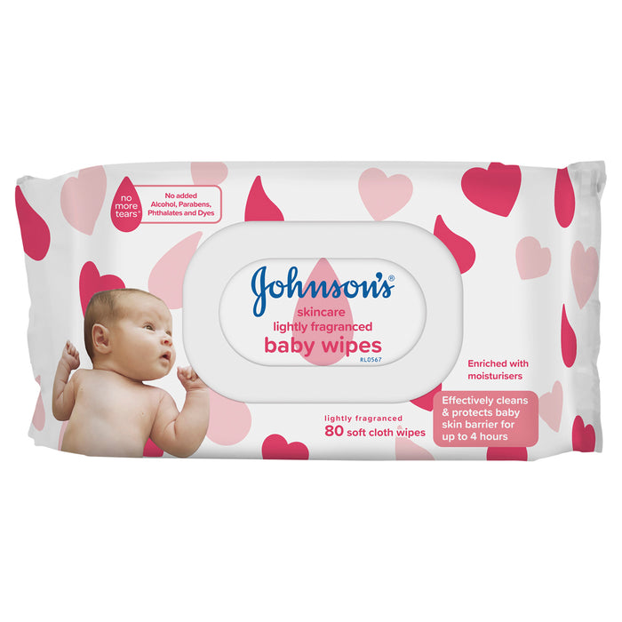 Johnson's Baby Wipes Skincare Lightly Scented 80