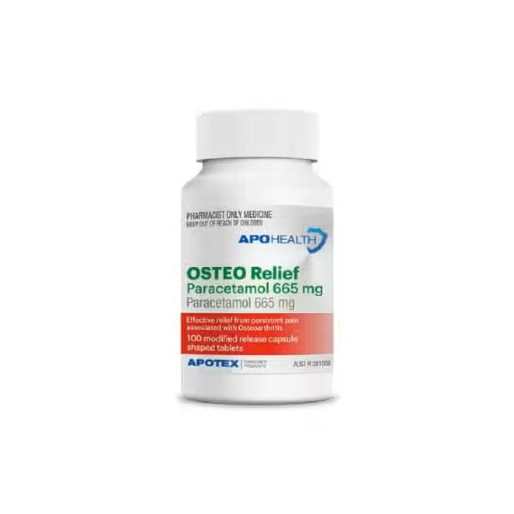 APO Osteo Relief Paracetamol 665mg Bottle100 Tablets