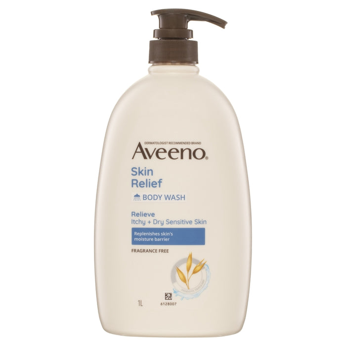 Aveeno Skin Relief Body Wash Fragrance Free 1 Litre