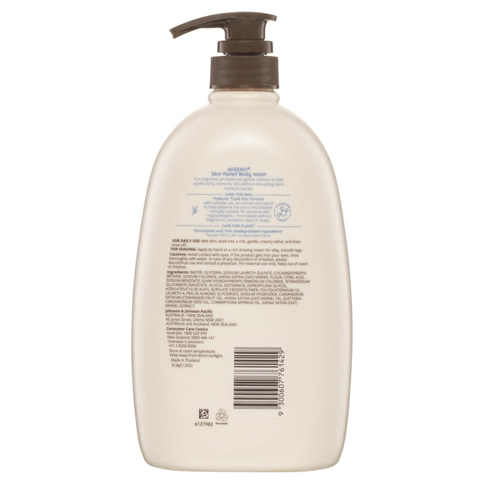 Aveeno Skin Relief Body Wash Fragrance Free 1 Litre