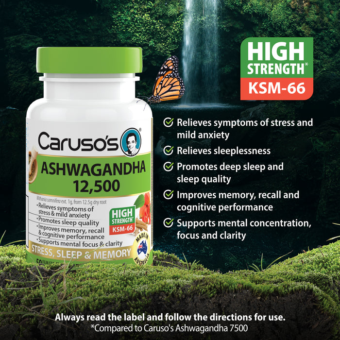 Caruso's Ashwagandha 12,500 50Tablets