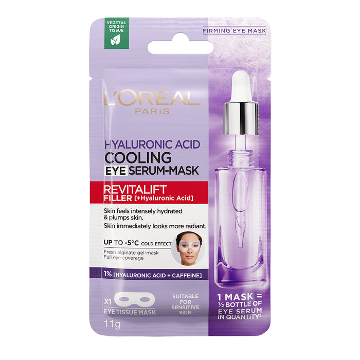 L'Oreal Revitalift Cooling Hyaluronic Acid Eye Serum Tissue Mask