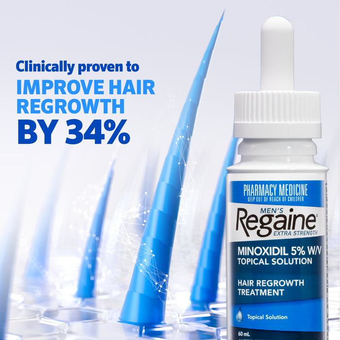 Regaine Solution Hair Loss Treatment Mens Extra Strength Topical Application 4 x 60mL